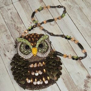 Mary Frances Accessories Beaded Owl Purse Handbag w/ COA #34161 $312 Tag